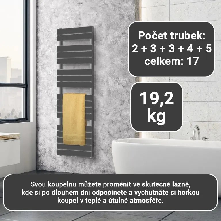 AQUAMARIN Grzejnik łazienkowy pionowy 1600 x 500 mm