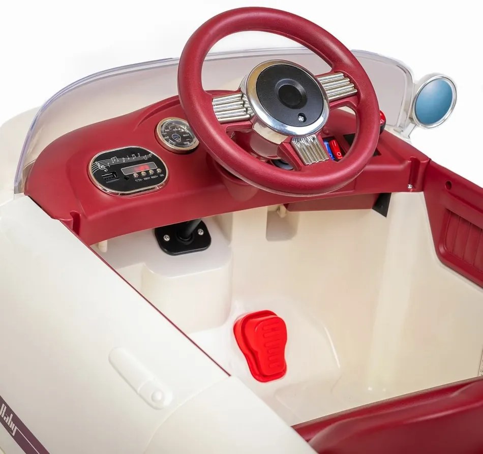 Baby Mix Elektryczny samochód dla dzieci RetroPearl, biały