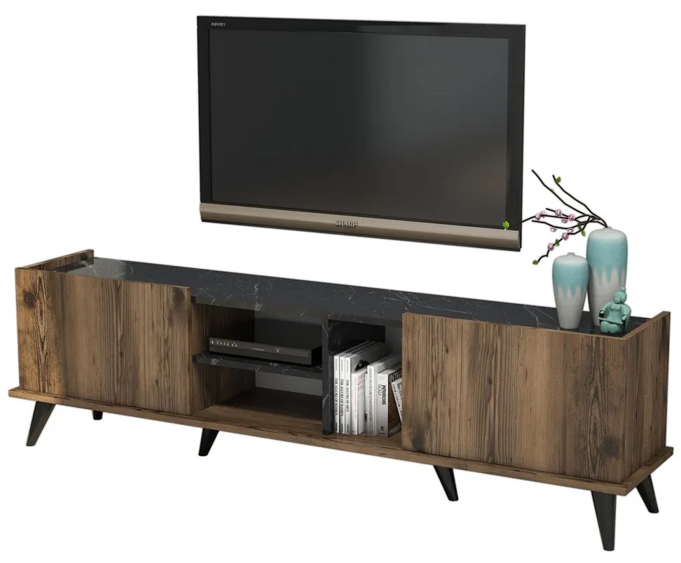 Stolik pod telewizor Elegante Walnut Black