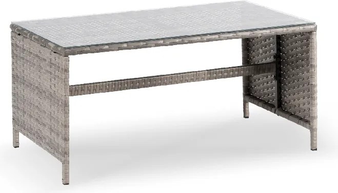 Zestaw Mebli Ogrodowych DALIANO Szary Narożnik Stolik Tarasowy Technorattan Nowoczesny