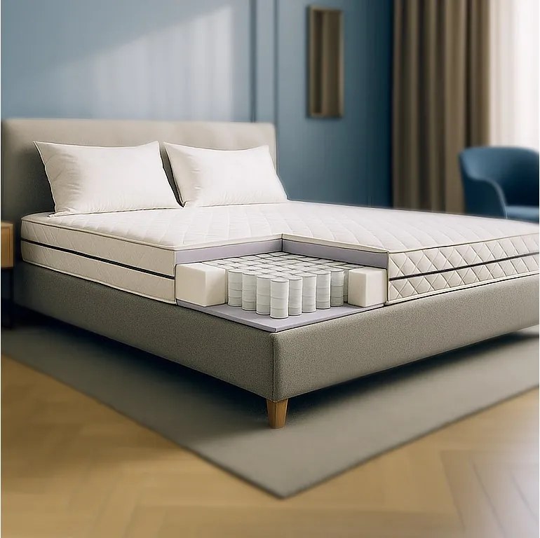 Fuze Pro | Materac podwójny 140x200 cm | Sprężyny kieszeniowe + pianka hipoalergiczna | Wys. 24 cm | Ortopedyczny | Wyprodukowany we Włoszech