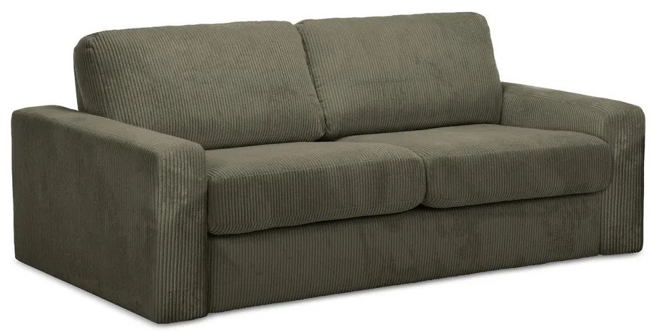 Sztruksowa rozkładana sofa w kolorze khaki 195 cm Nona – Makamii