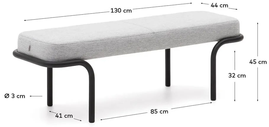 Jasnoszara ławka Compo – Kave Home