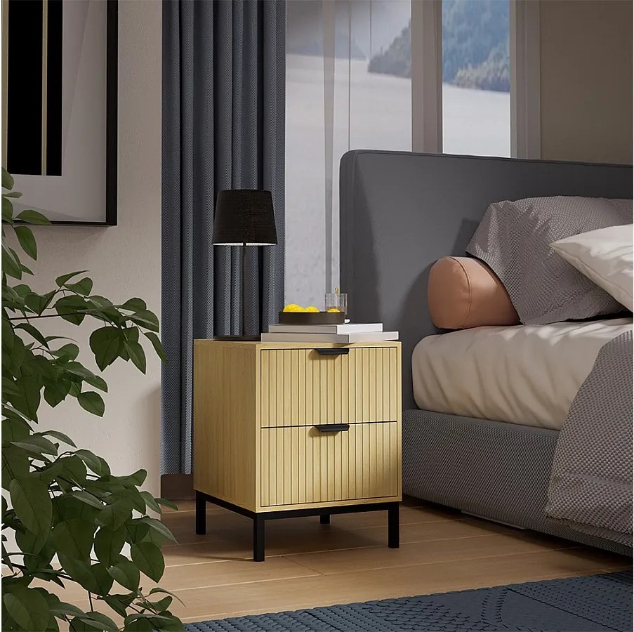 Stolik nocny dąb 40x40x52 lennox