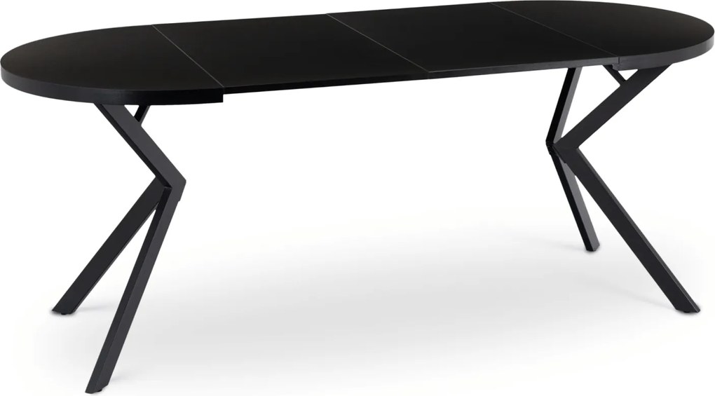 Stół Okrągły Rozkładany LUGO 90-190 cm Czarny Loft