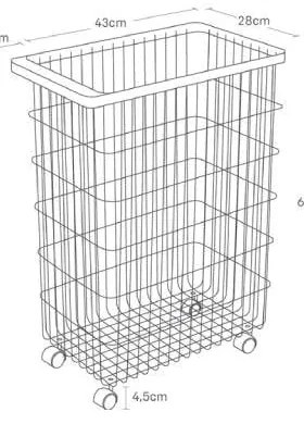 Biały metalowy kosz na pranie 55 l Tower – YAMAZAKI