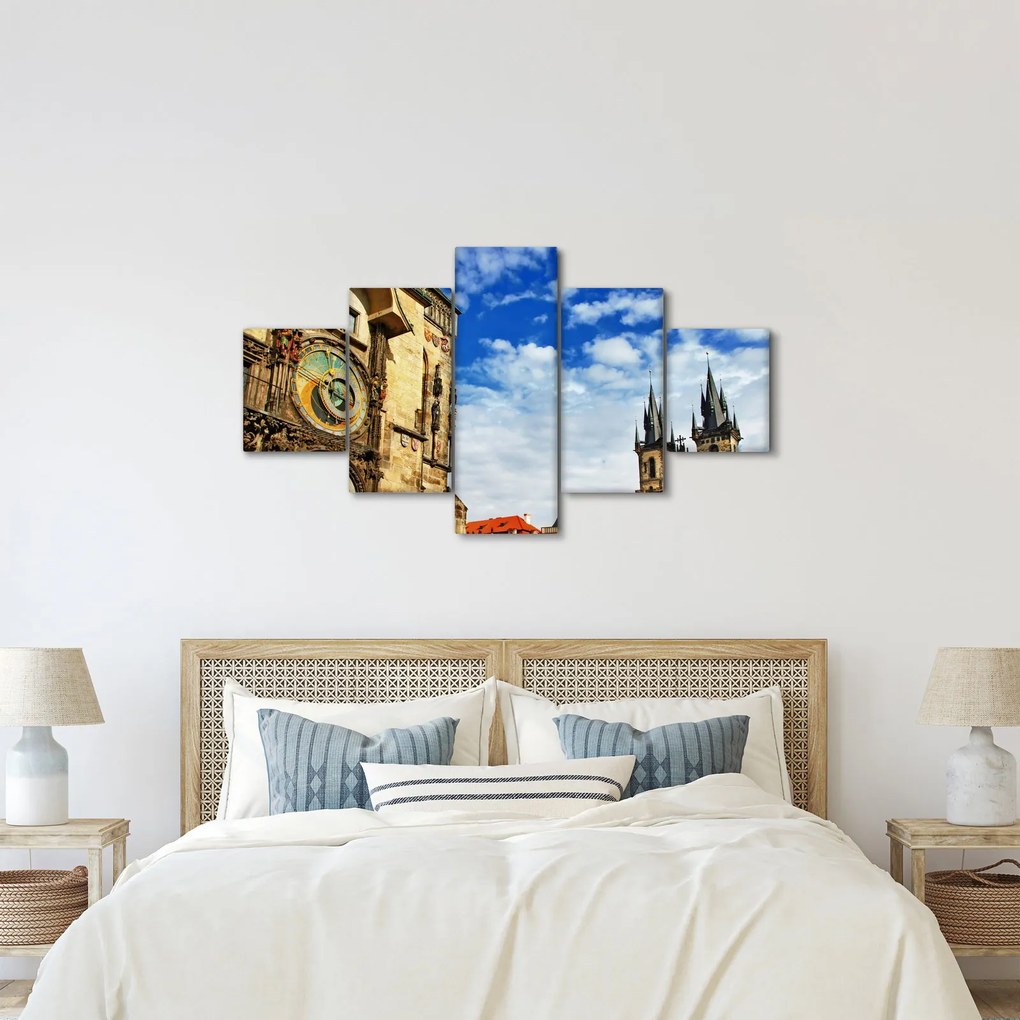 Obraz - Praski zegar astronomiczny (125x70 cm)