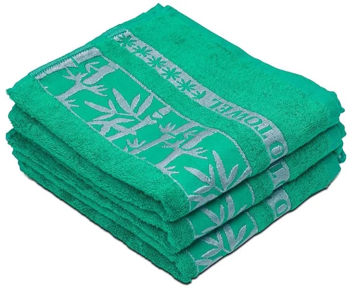 Bambusowy ręcznik BAMBOO 50x90 cm zielony, 70% włókno bambusowe | 30% bawełna