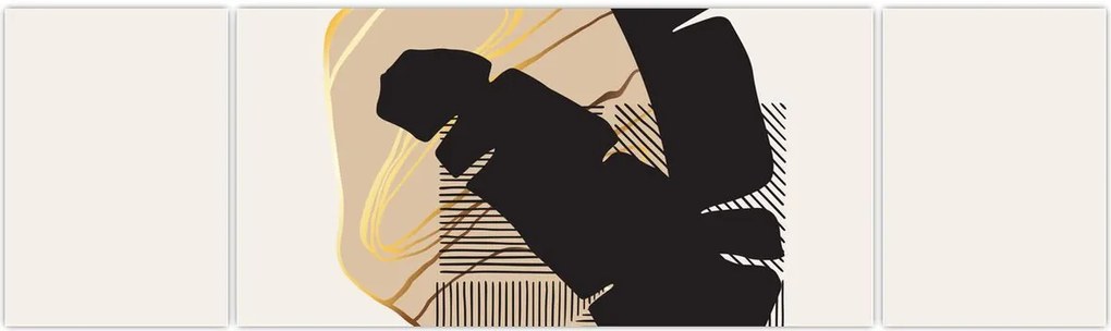 Obraz - Abstrakcja z tropikalnymi liśćmi N⁰4 (170x50 cm)