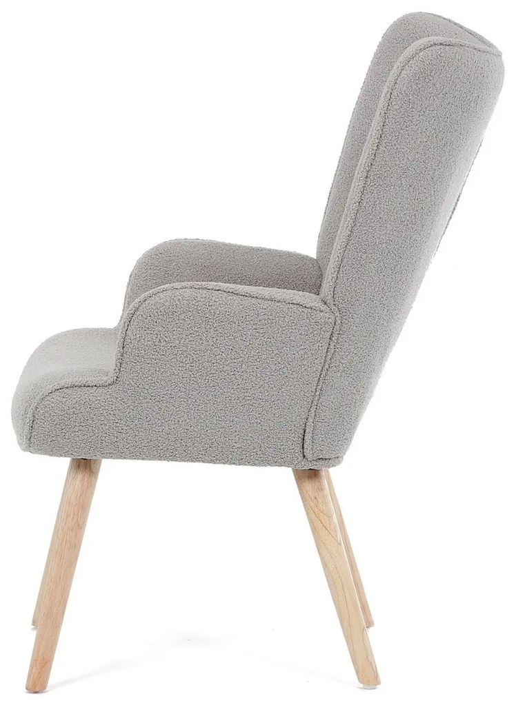 Fotel uszany Bouclé GREY2, szary