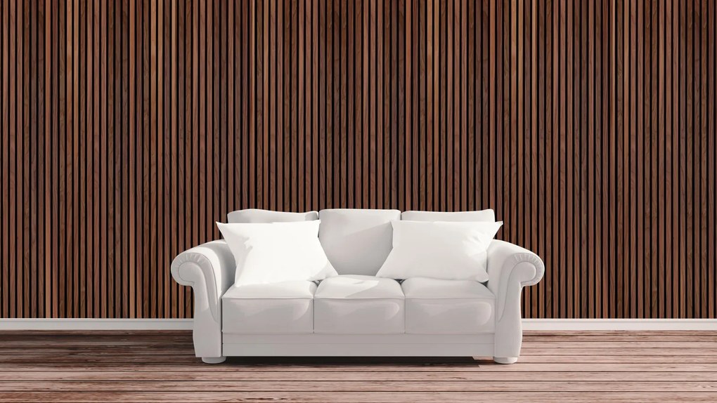 Drewniany panel akustyczny, 2400 x 600 mm, B2BP007, 5 szt, orzech