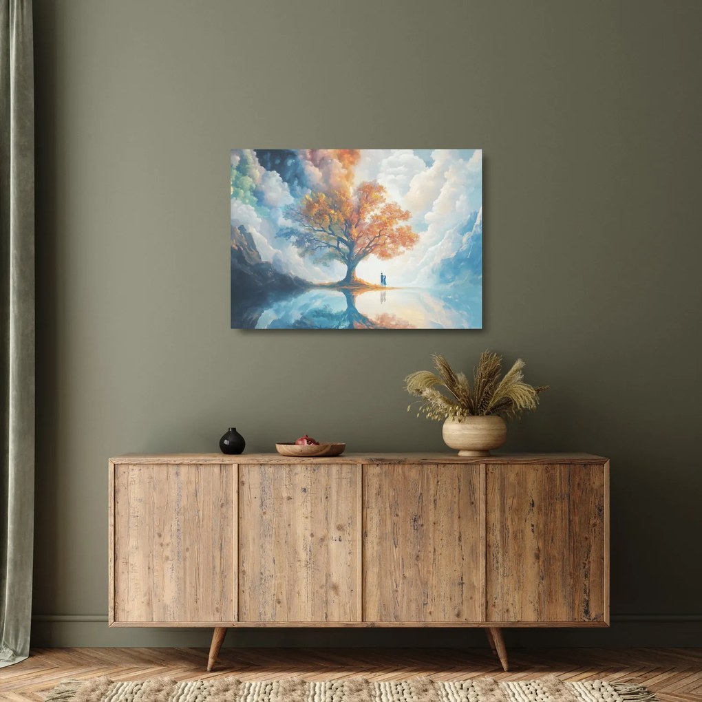 Obraz na szkle – Drzewo życia i miłości (70x50 cm)