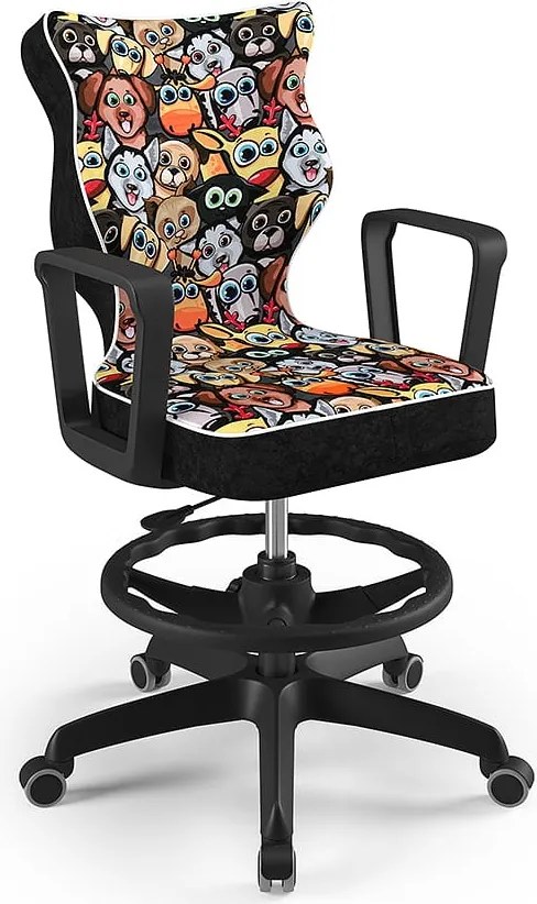 Krzesło obrotowe z podnóżkiem i wzorami Norm Black rozmiar 6 (159-188 cm)