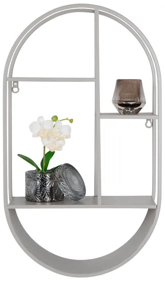 Jasnoszara wielopoziomowa metalowa półka 35 cm Feira – House Nordic