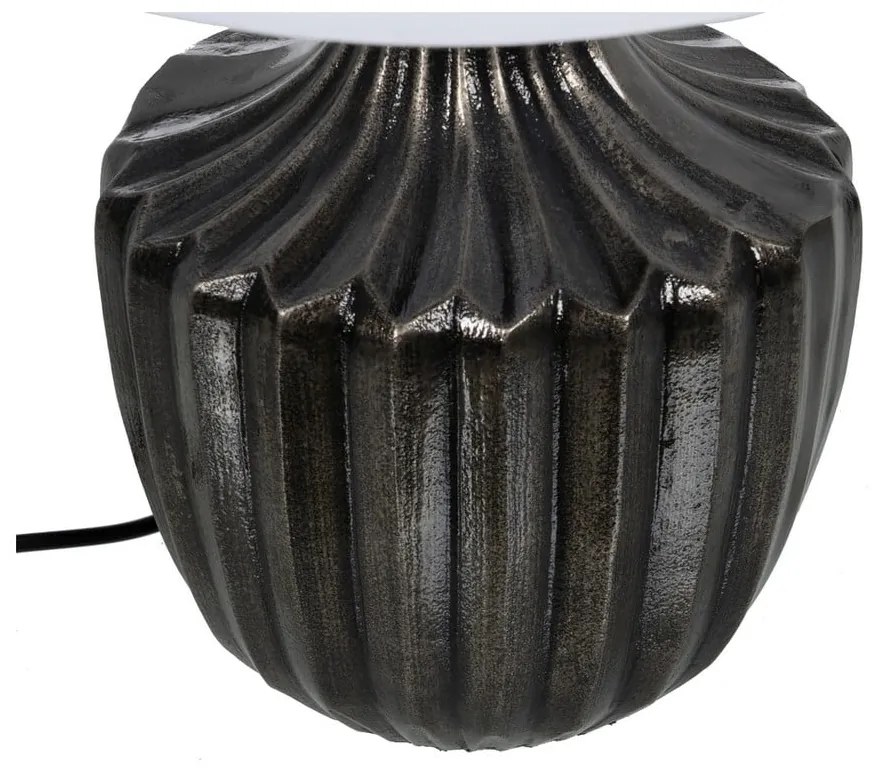 Czarno-biała lampa stołowa z tekstylnym kloszem (wysokość 52,5 cm) – Ixia
