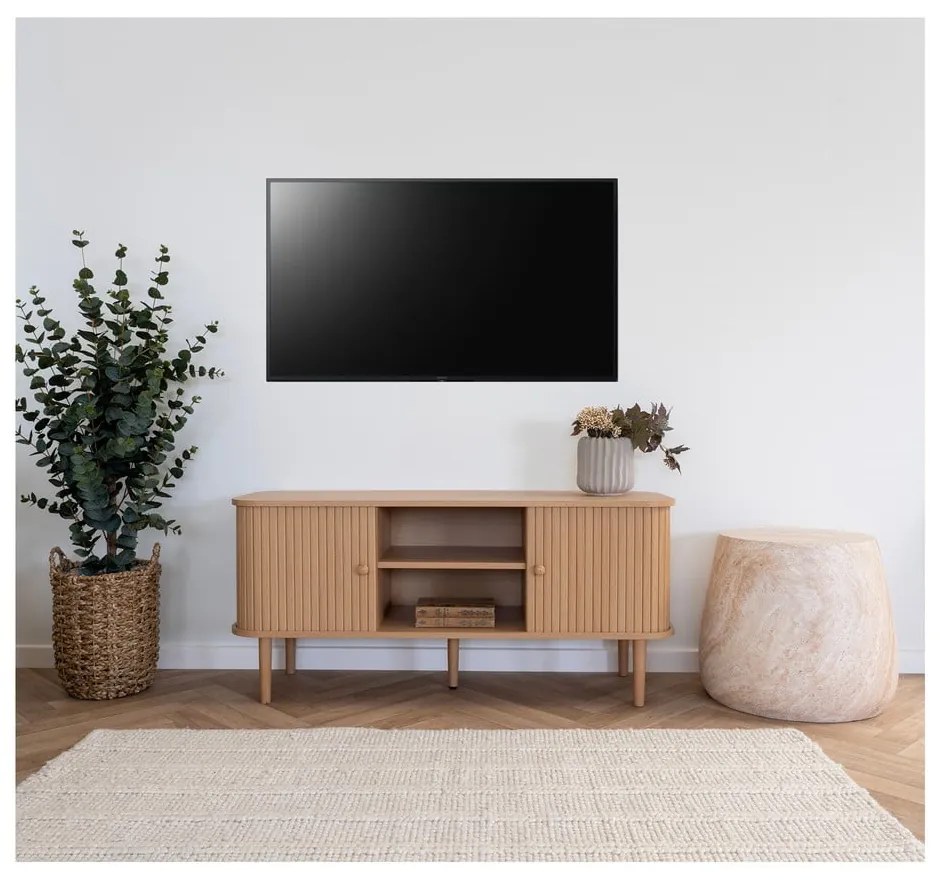 Szafka pod TV w dekorze sosny w naturalnym kolorze 113x51,5x40 cm Nikko – House Nordic