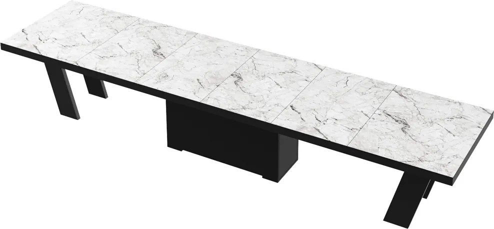Stół Grande 160 Hubertus rozkładany do 412 marmur połysk/czarny