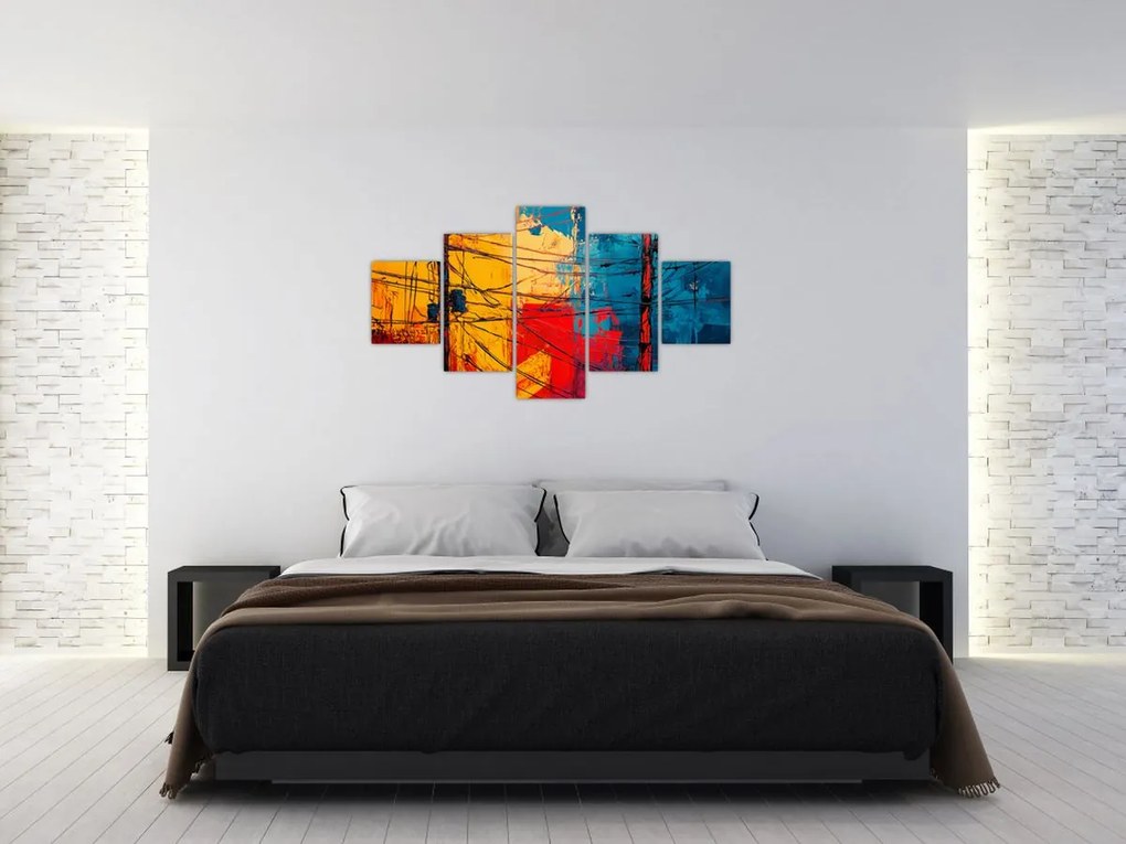 Obraz - Abstrakcyjne linie elektryczne (125x70 cm)