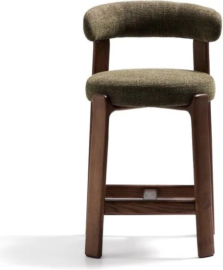 Hoker w kolorze zielono-ciemnonaturalnym z litego drewna jesionowego (wysokość siedziska 65 cm) Granite – Kave Home