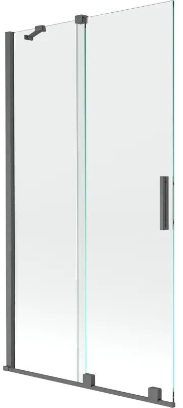 Mexen Velar parawan nawannowy 2-skrzydłowy rozsuwany 100 x 150 cm, transparent, gun gray szczotkowany - 896-100-000-01-66
