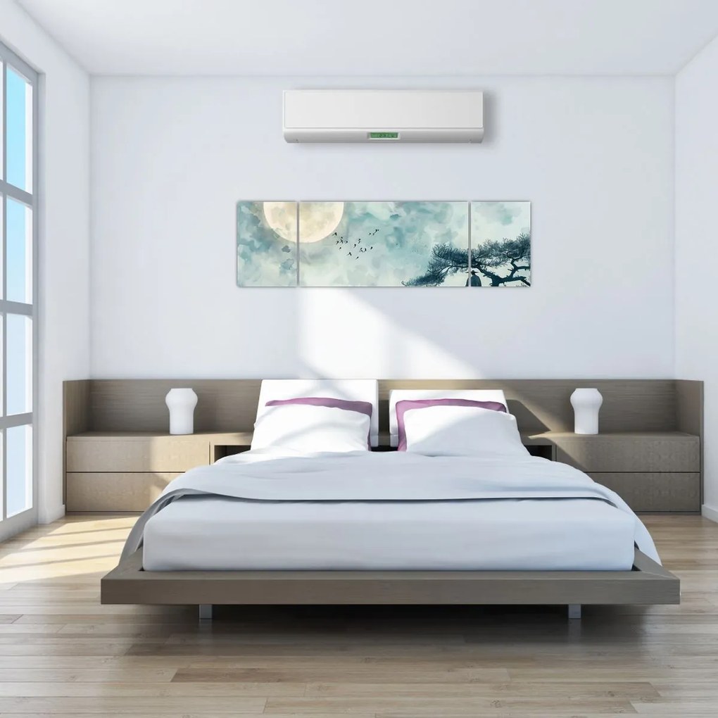 Obraz - Malowanie księżyca w pełni (170x50 cm)