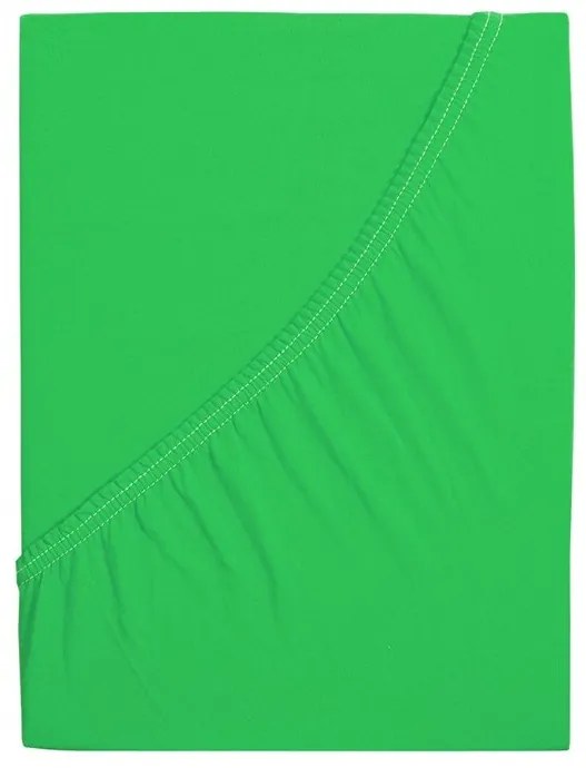 PrzytulneMieszkanie.pl Prześcieradło jersey z bawełny mako LUXORA 90x200 cm zielone