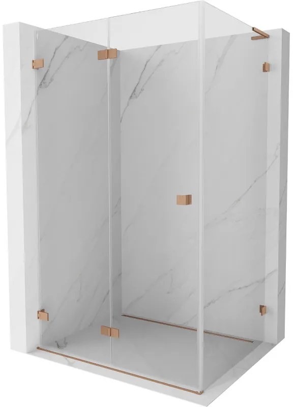 Mexen Lunar-F L kabina prysznicowa składana lewa 95 x 90 cm, transparent, miedź szczotkowana - 836L-095-090-65-00-L