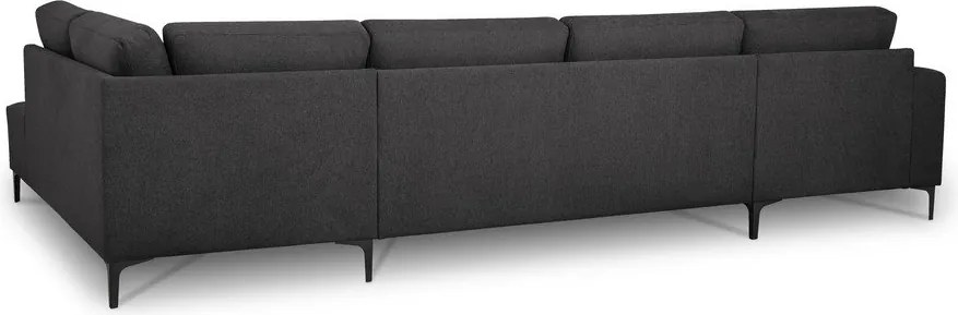 Antracytowy narożnik z tkaniny szenilowej (prawostronny/w kształcie litery U) Fabian – Scandic