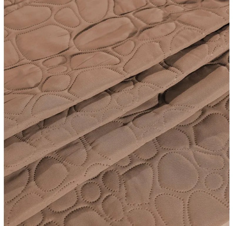 Jasnobrązowa narzuta na łóżko ze wzorem STONE Rozmiar: 220 x 240 cm