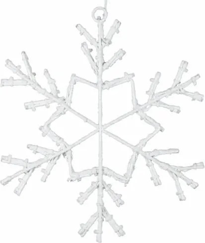 Świąteczna LED dekoracja - płatek śniegu, 30 cm, ciepła biel
