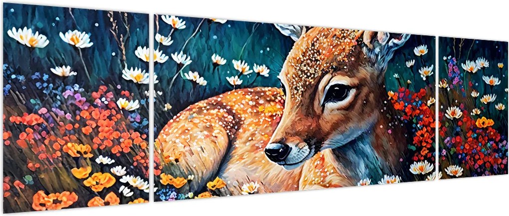 Obraz - Malowany jeleń (170x50 cm)