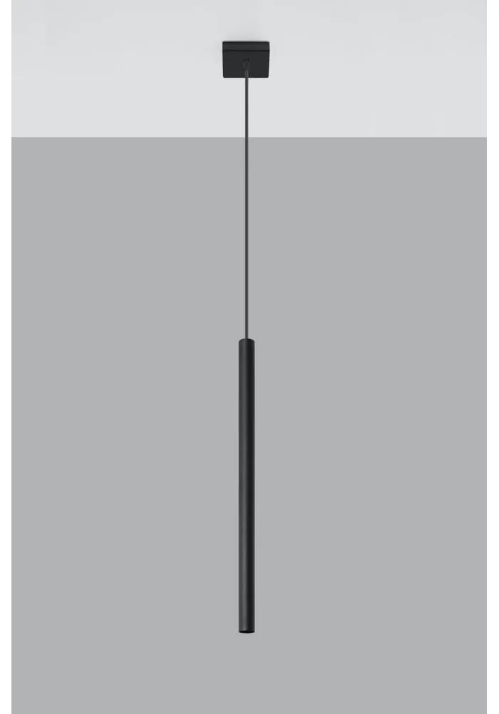 Czarna lampa wisząca Sollux Fideus Single