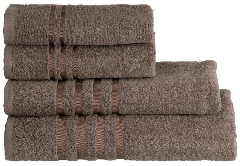 Brązowy bawełniany ręcznik frotte 30x50 cm Simple – Casa Selección