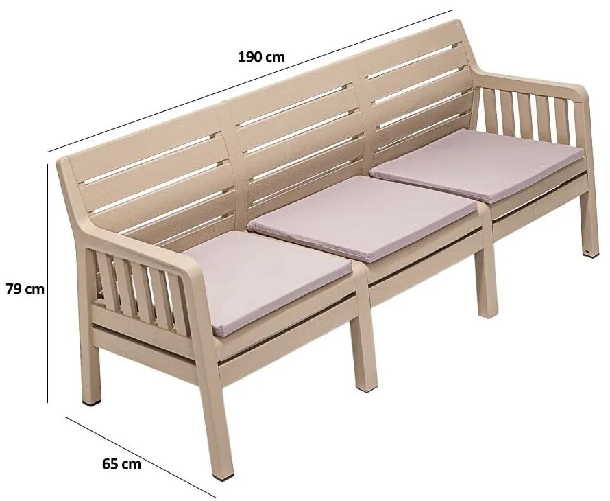 Antracytowa sofa ogrodowa Lara – Floriane Garden