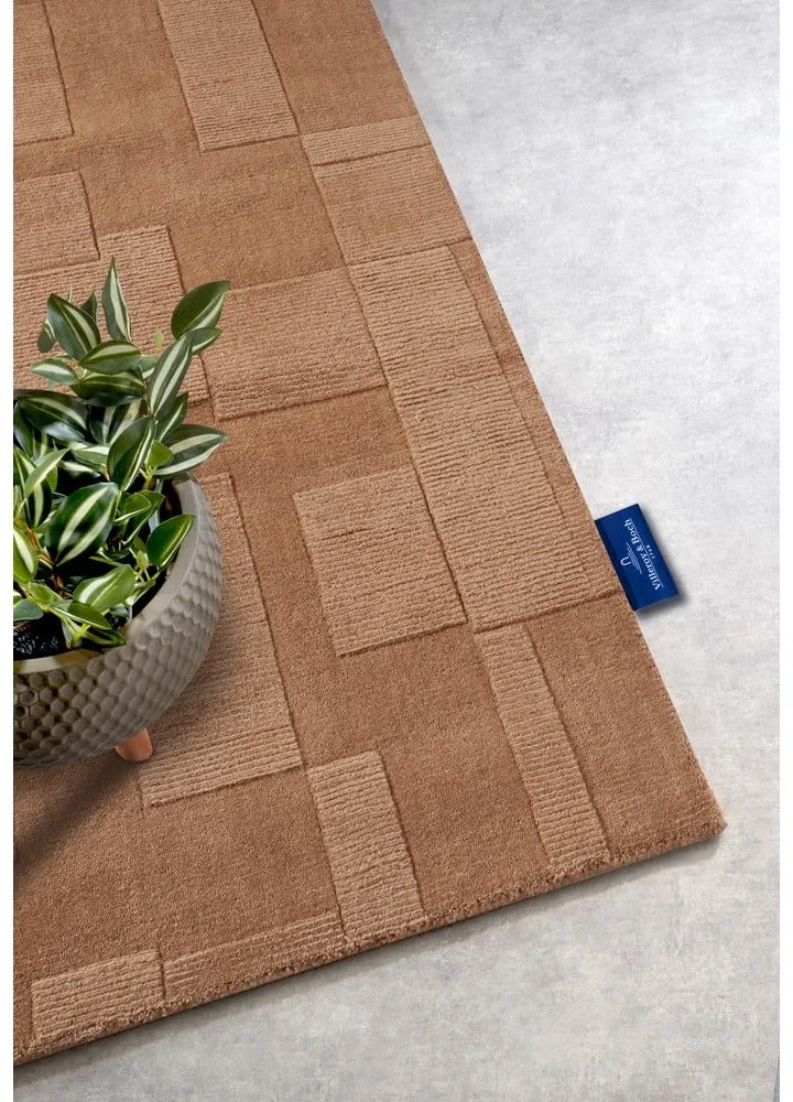 Brązowy wełniany chodnik tkany ręcznie 80x250 cm Wilhelmine – Villeroy&amp;Boch