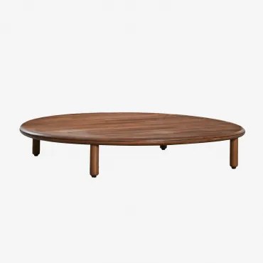 Okrągły Stolik Kawowy Z Drewna Akacjowego Olivia Ciemny Akacjowy Brąz & Ciemny Akacjowy Brąz & Ø100 Cm - Sklum