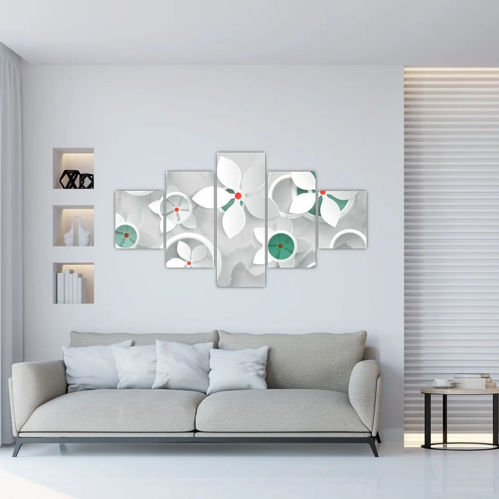 Obraz kwiatowej abstrakcji (125x70 cm)