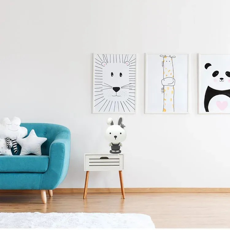 Szara lampka nocna dla dzieci w kształcie króliczka C1-M55