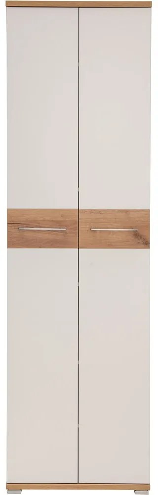 Biała szafa w dekorze dębu 59x199 cm Topix – Germania
