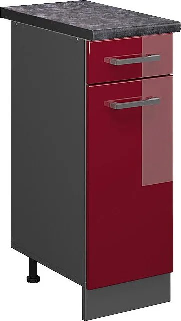 Szafka dolna do kuchni czerwony połysk 30x60x81.6 r-line