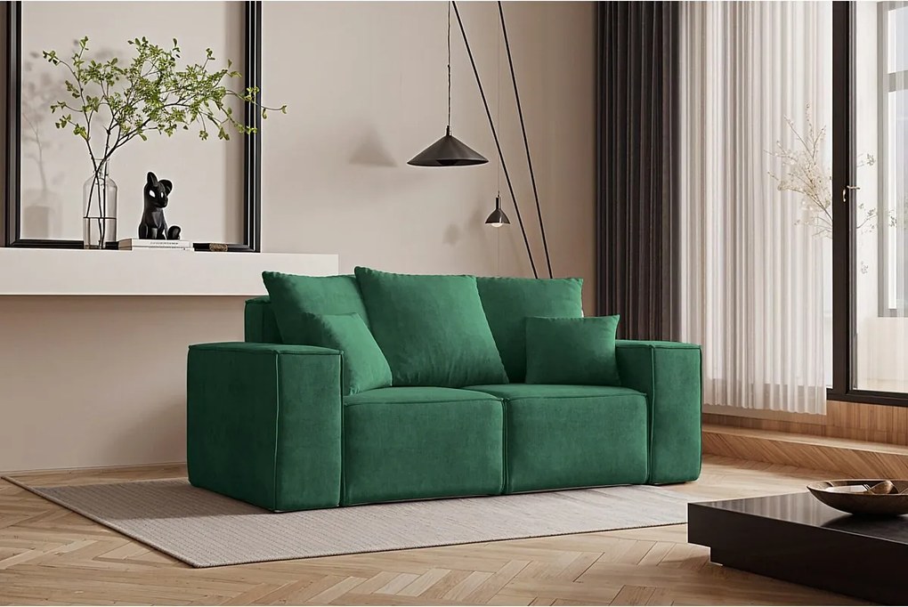 Sofa dwuosobowa ELLA, tkanina Noel, Zielony