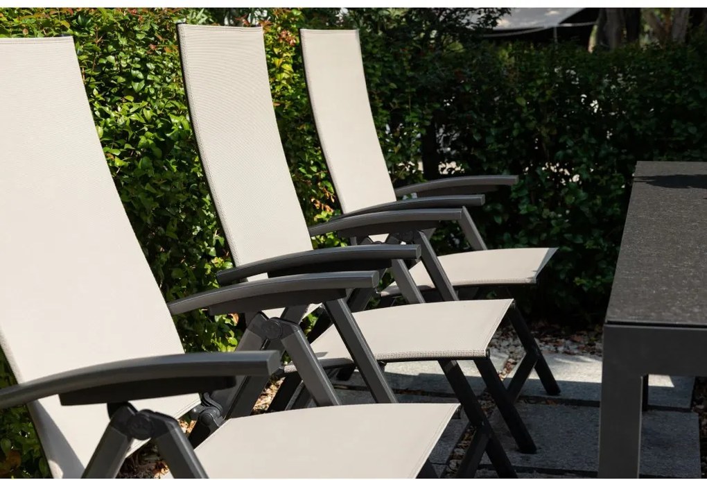 Doppler NOVA AVANTAGE mocca, regulowane krzesła zestaw mebli ogrodowych 6+1