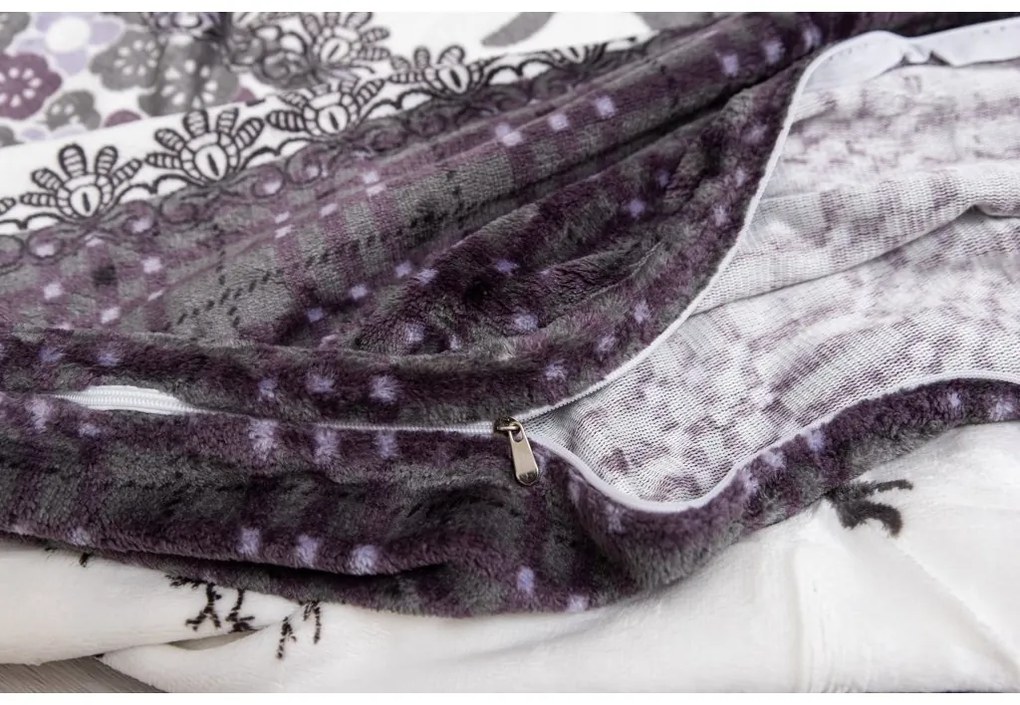 PrzytulneMieszkanie.pl PrzytulneMieszkanie.pl PrzytulneMieszkanie.pl Pościel mikroplusz ŚWIĄTECZNE RENIFERY szara + prześcieradło mikroplusz SOFT 90x200 cm jasnoszara