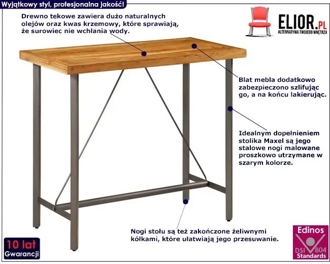 Stolik barowy z drewna tekowego C3-P83