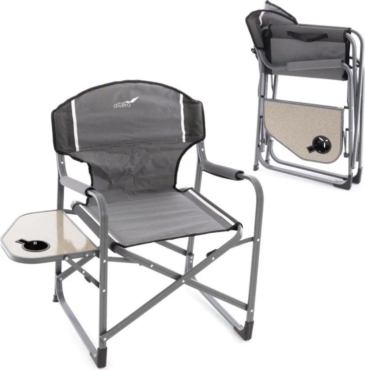 Krzesło kempingowe ze stolikiem - uchwytem - 2 sztuki