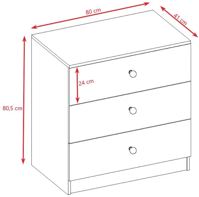 Komoda dla chłopca - biało K8-E74