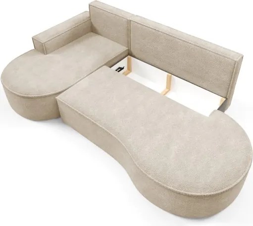 Narożnik MOLLY Lewostronny z funkcją spania, wolnostojący tkanina ABRIAMO 03 Beżowy