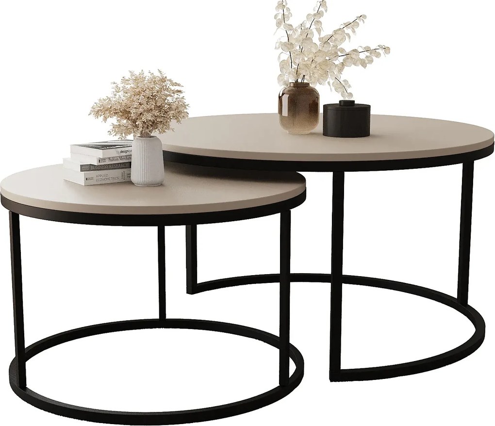 Zestaw 2 kaszmirowych stolików kawowych Z9-N44