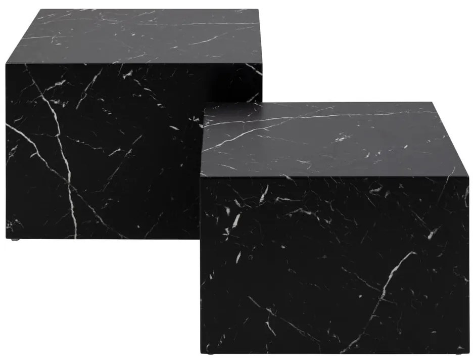 Czarne stoliki w dekorze marmuru zestaw 2 szt. 58x58 cm Dice – Actona