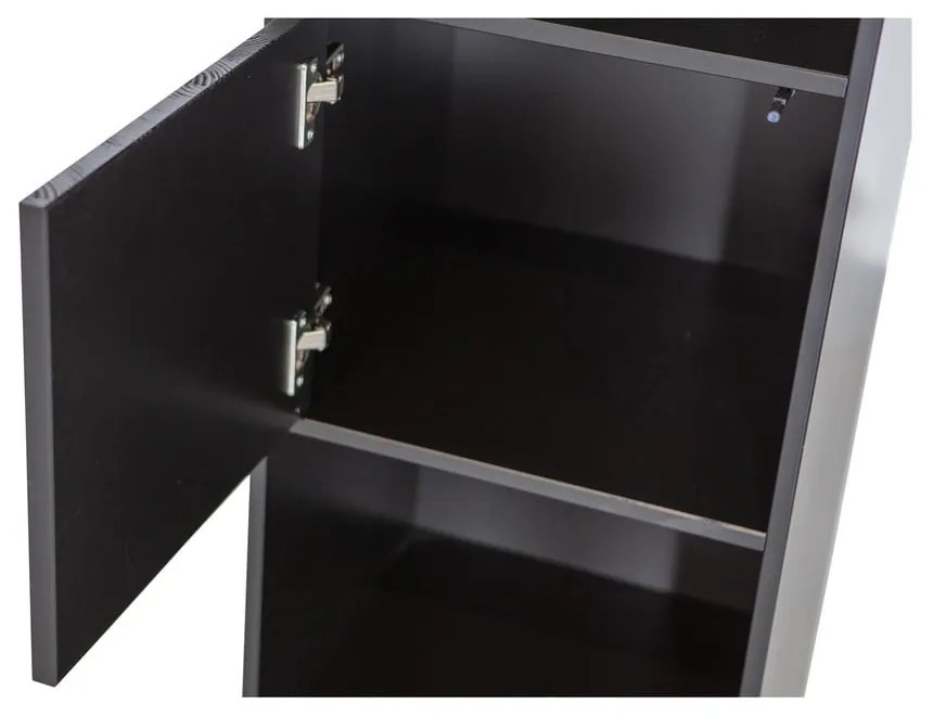 Czarny regał modułowy z litego drewna sosnowego 40x210 cm Finca – WOOOD